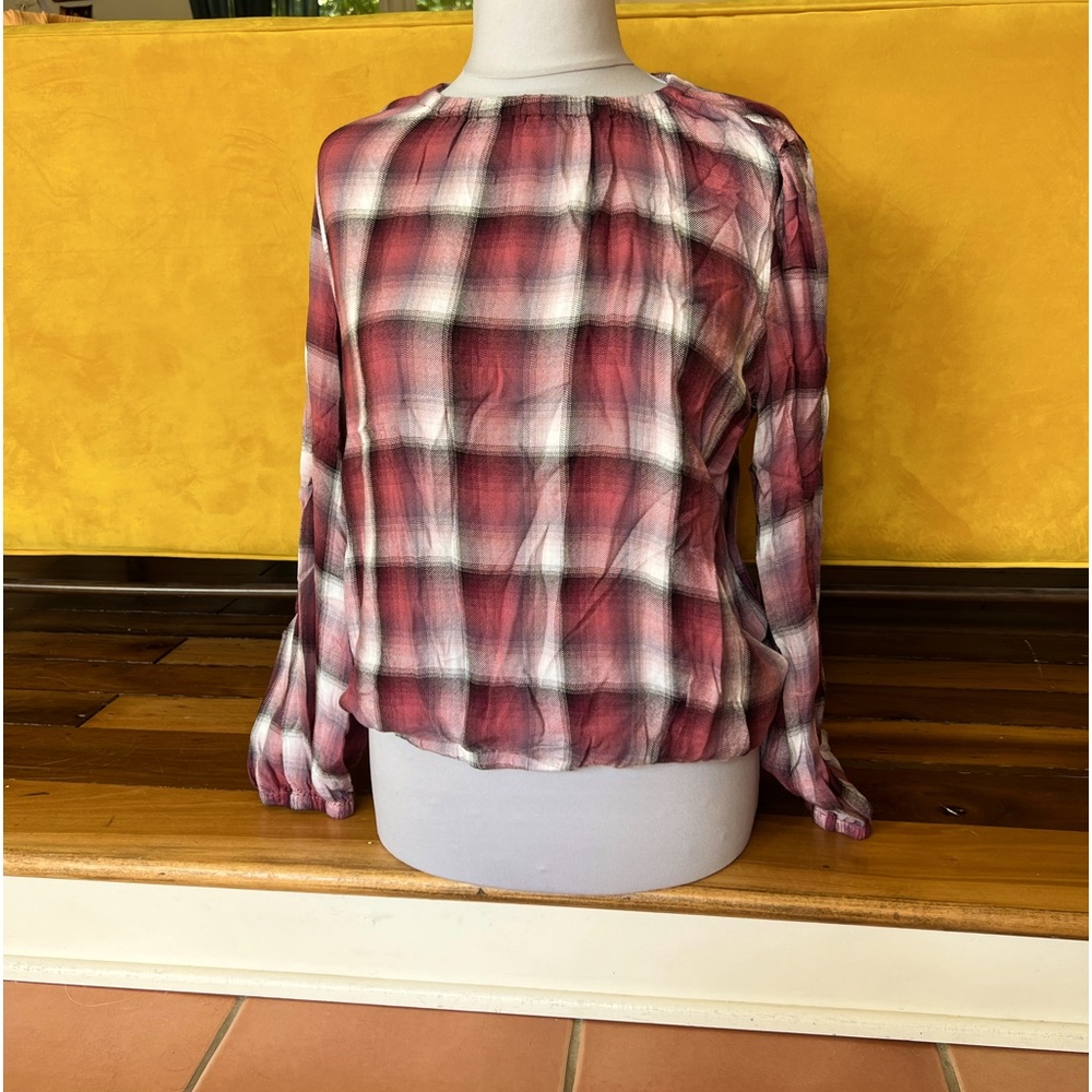Anthropologie, flannel type blouse, size XL, great condition
